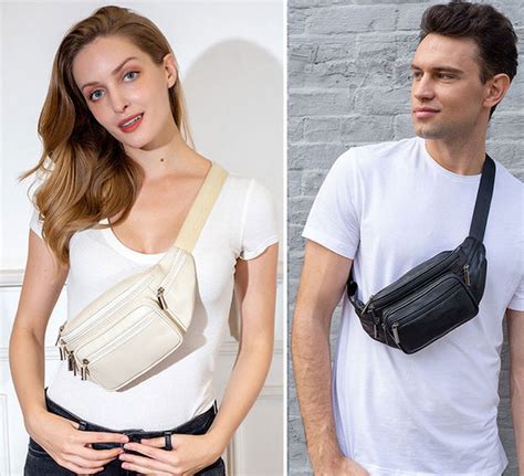 wearing a fanny pack on chest